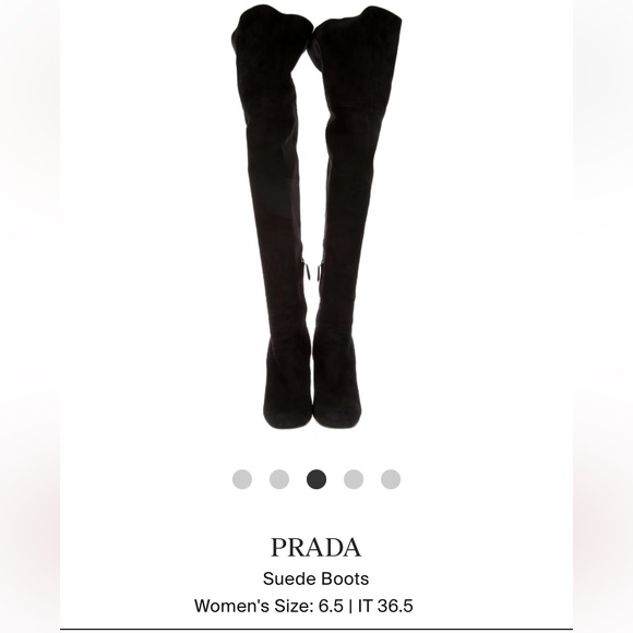 Prada Over-the-Knee Suede Boots, in Black, size 6.5 - Picture 5 of 7